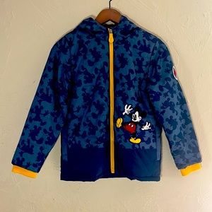 Disneyland Coat;blue,yellow; Mickey Mouse all around the coat;Size:7/8 year old